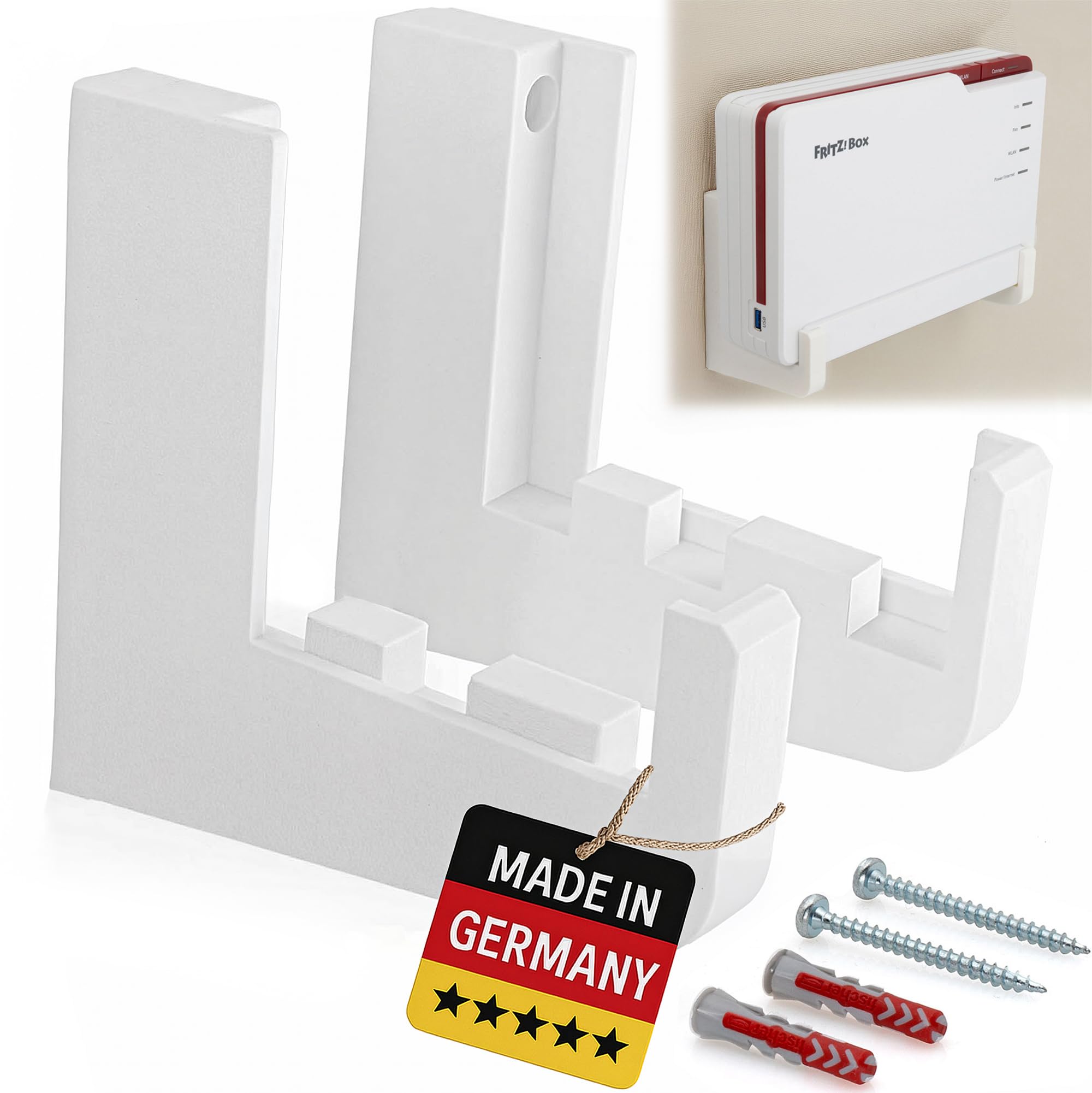 Wandhalterung für AVM Fritz!Box 5690 Pro – Robuste Halterung aus Kunststoff für Fritzbox 5690 Pro Fiber Router, weiße AVM 5690 Pro Halterung – Made in Germany Angebot bei HelloDeals