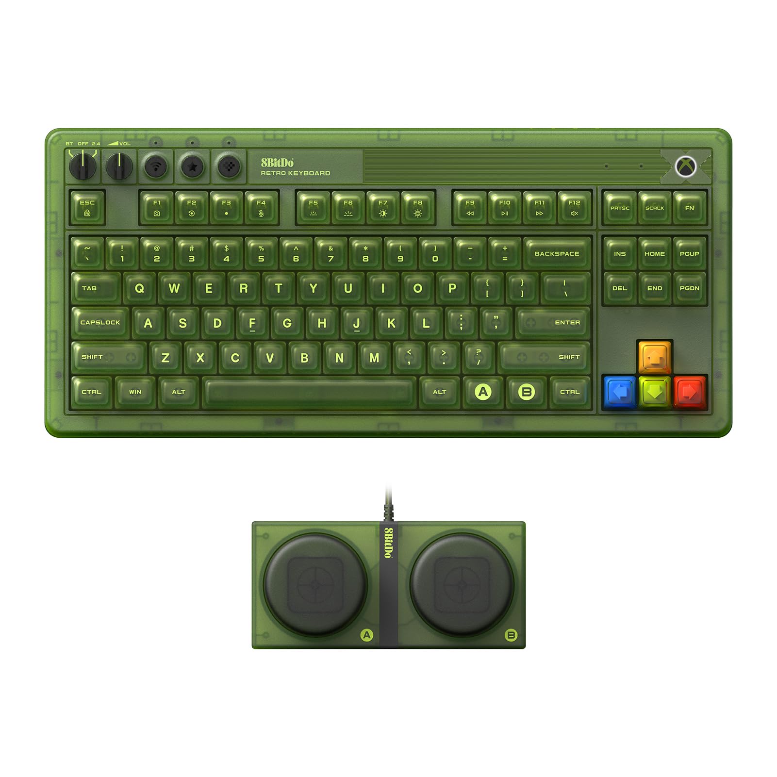 8Bitdo Retro 87 Mechanical Keyboard with RGB Backlight, Bluetooth/2.4G/USB-C Hot Swappable Wireless Gaming Keyboard for Windows and Android - Xbox Edition (Officially Licensed) - QWERTY US Layout Angebot bei HelloDeals