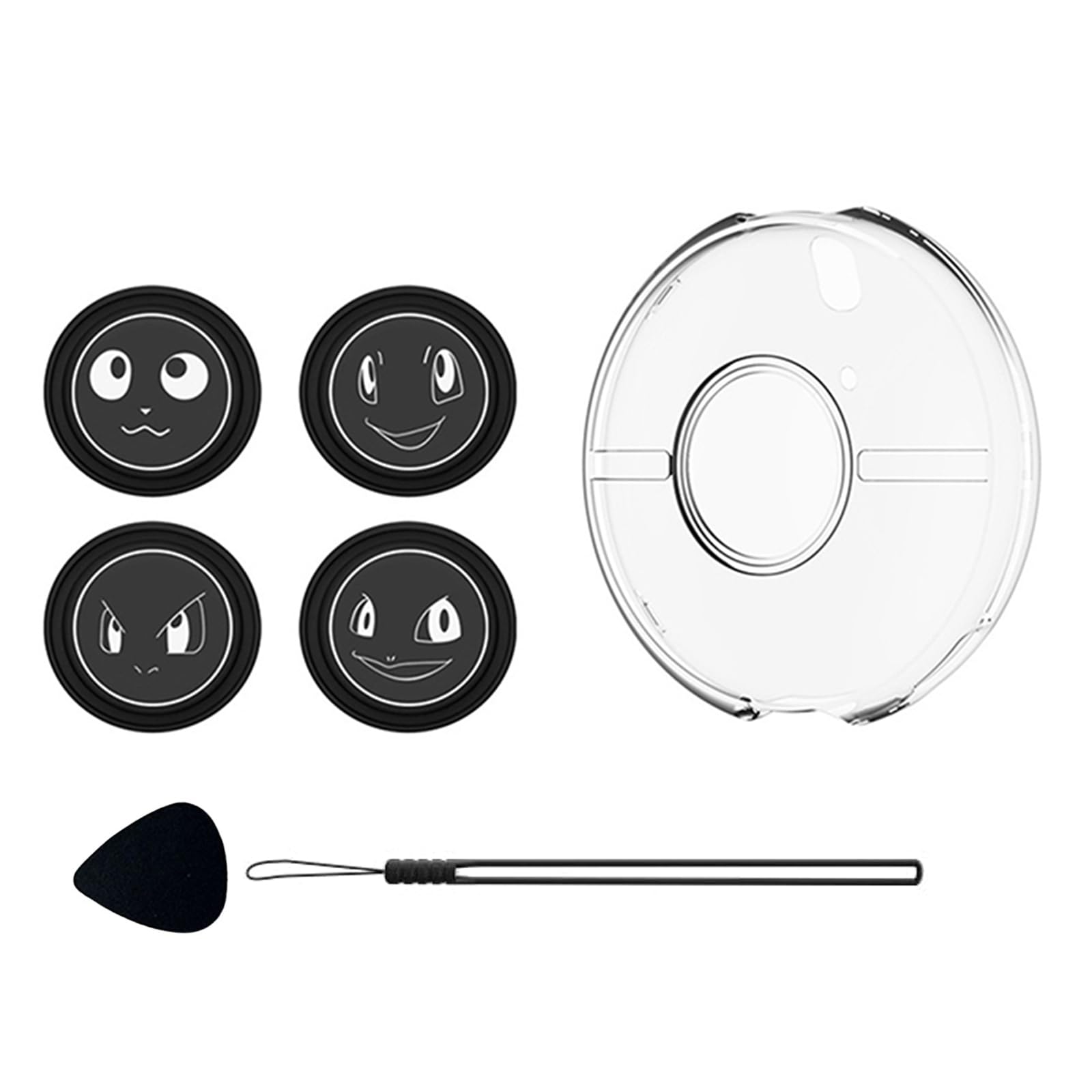 LICHIFIT Transparente PC-Schutzhülle für Pokémon GO Plus + Zubehör Hartschale Cover Skin + 4 Cartoon Button Caps Pads + Handschlaufe Angebot bei HelloDeals