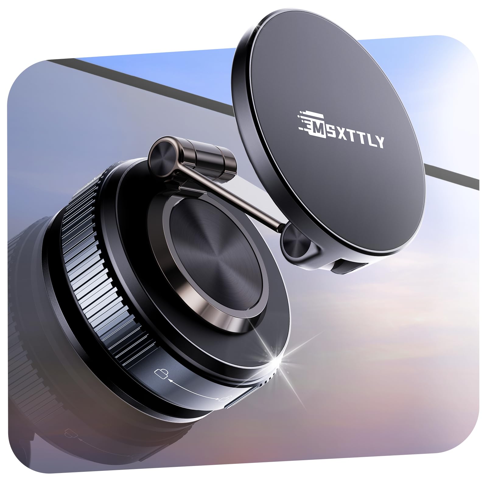 Handyhalterung Auto Magnet für Magsafe Autohalterung, 2026 Upgraded Vmag-S2 Handyhalter Auto Magnetischer für iPhone 17 Pro MAX 16-12 & Android, 360° Drehbar, Schwarz Angebot bei HelloDeals