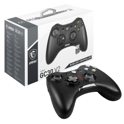 MSI FORCE GC30 V2 Kabelloser PC-Gamepad Controller - 2,4 GHz, 600mAh Li-Ionen-Akku, austauschbare D-Pad-Abdeckungen, zwei Vibrationsmotoren, USB 2.0 - schwarz, kabelgebunden/kabellos schwarz FORCE GC30 V2 kabellos + kabelgebunden Angebot bei HelloDeals