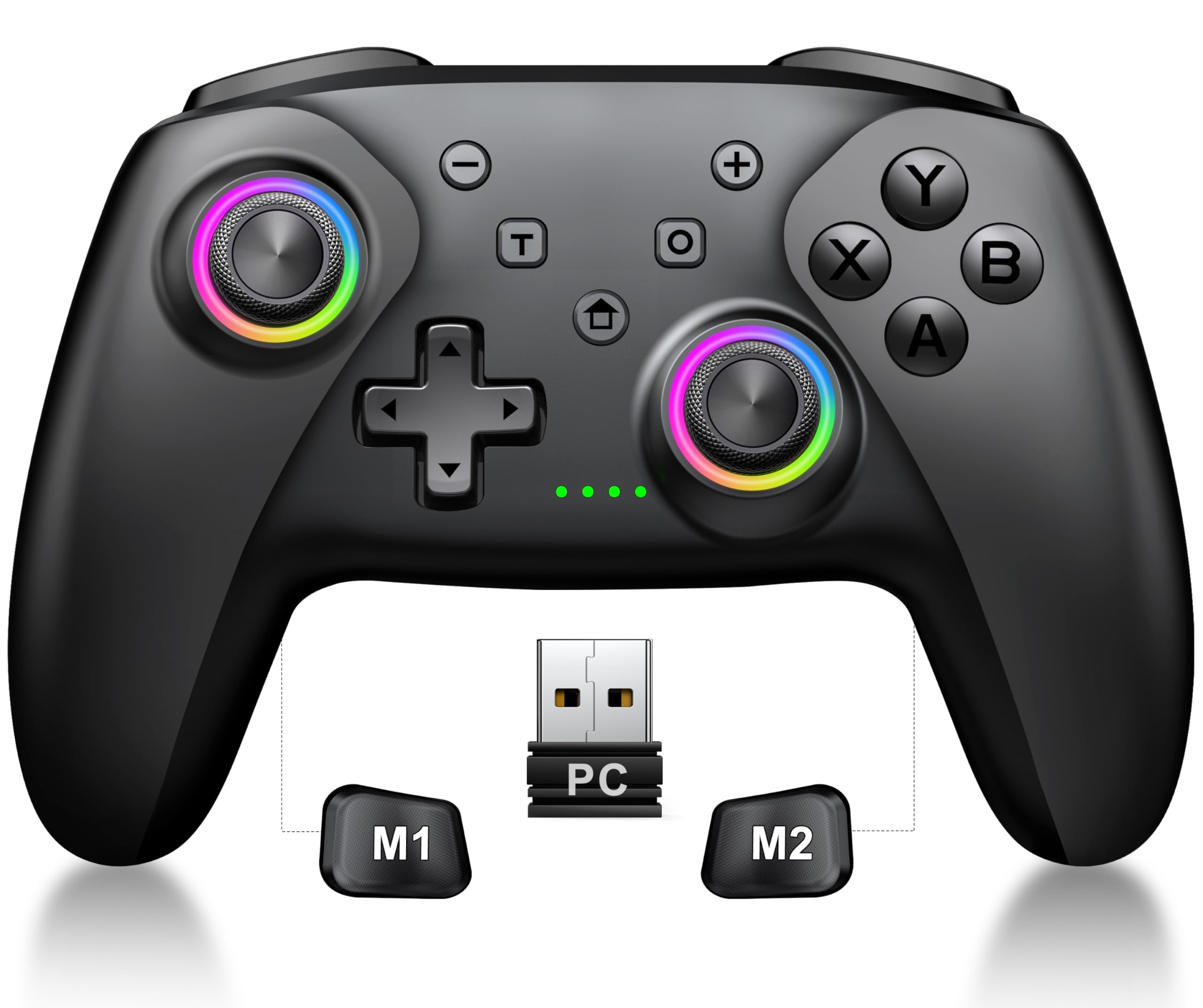 CoguyTech PC Controller Kompatibel mit PC/Android/IOS, Wireless Controller PC mit Hall Joystick Trigger, Kein Drift und Dead Zones, Gaming Bluetooth Gamepad 6 RGB Licht Turbo 10 Stunden Spielzeit Angebot bei HelloDeals