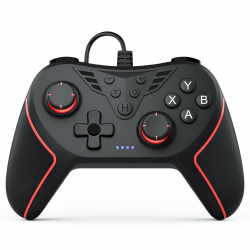 RivalPlay PC Controller mit 2-Tasten-Zuordnung, Kabelgebundener Joystick Controller Kompatibel für Win(7/8/10/11) mit Plug-and-Play Doppelter Vibration Schwarz Angebot bei HelloDeals