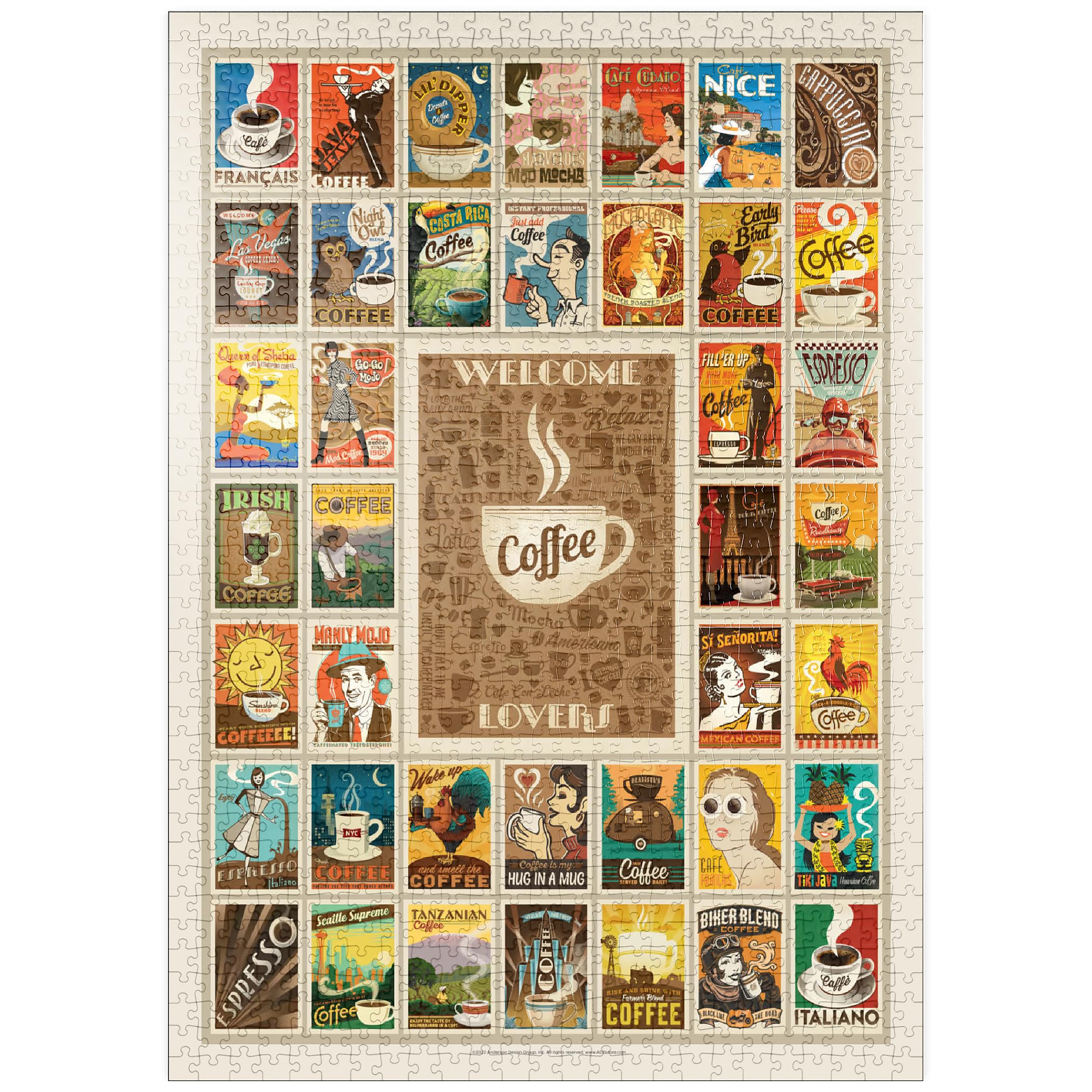 MyPuzzle Coffee Collection, Vintage Poster - Premium 1000 Teile Puzzle - MyPuzzle Sonderkollektion von Anderson Design Group Angebot bei HelloDeals