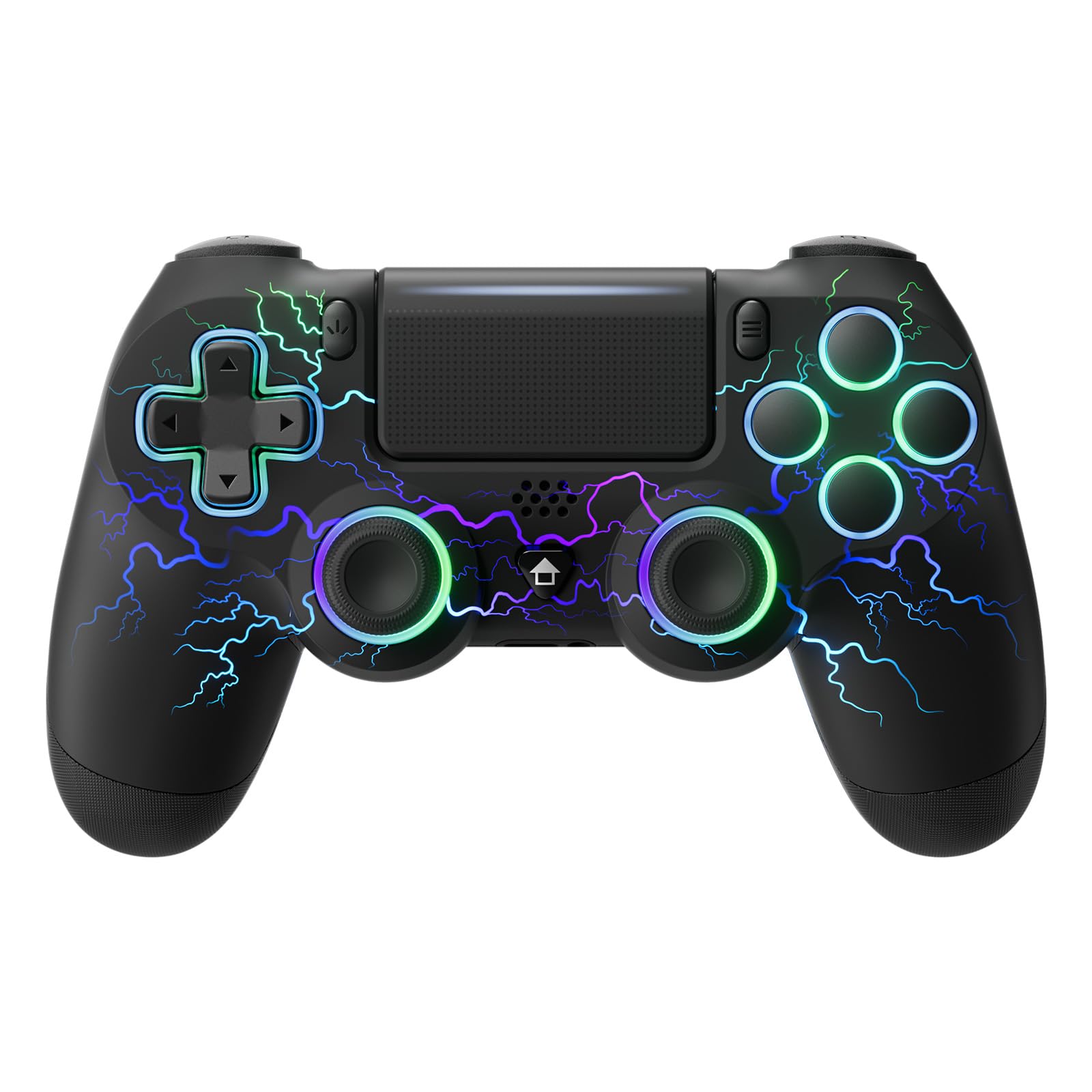 ECHTPower Wireless Controller für PS-4, RGB Controller mit Dual Vibration, 1000mAh Akku, 6-Achsen, Touchpanel, Audiobuchse, Screenshot, Gamepad kompatibel mit PS-4/Pro/Slim/PC-Leiterplatte Schwarz Angebot bei HelloDeals