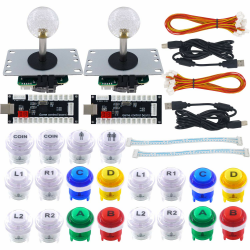 SJ@JX Arcade Game DIY Kit 2 Player Zero Delay USB Encoder Button Joystick Controller für Retro Raspberry MAME Jamma NES PC Windows Angebot bei HelloDeals