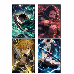 Generisch 4-teiliges Anime Demon Slayer Poster, ungerahmt, 20,3 x 30,5 cm, Tanjirou, Nezuko, Zenitsu, Inosuke, Collage-Sets Unframe:08x12inch(20x30cm) Demon Angebot bei HelloDeals