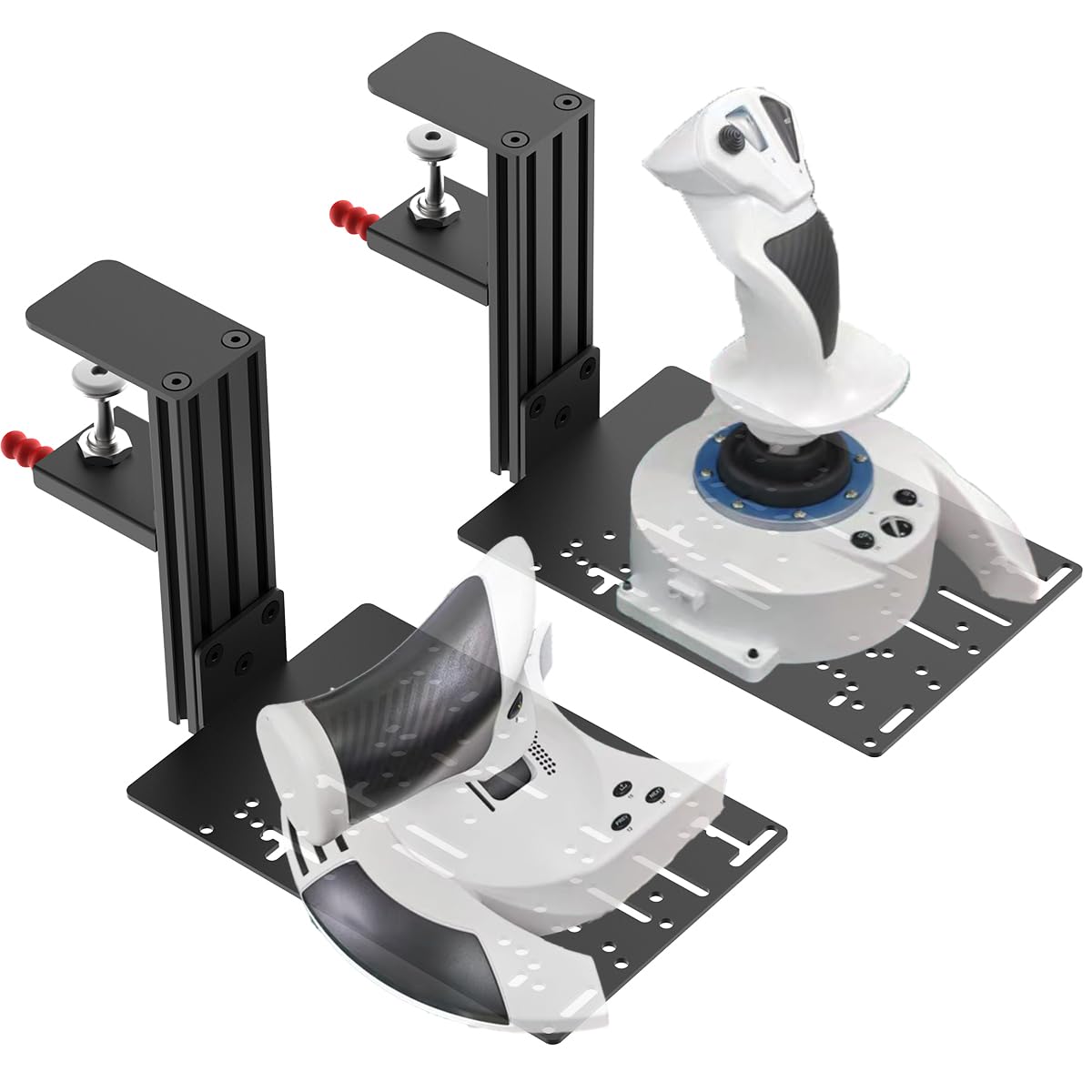 Desk Mount Compatible with Thrustmaster T - Flight Hotas One, T - Flight Hotas 4, T - Flight Hotas X, T.flight Stick X, Sol-R2 HOSAS, Farmstick, TCA Quadrant Boeing Edition and so on (2 pack) Angebot bei HelloDeals