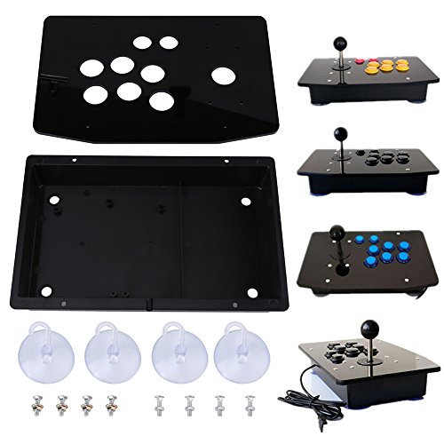 Schwarzes Acryl Panel und Case DIY Set Kits Ersatz für Arcade-Spiel mit Schrauben und Saugern Angebot bei HelloDeals