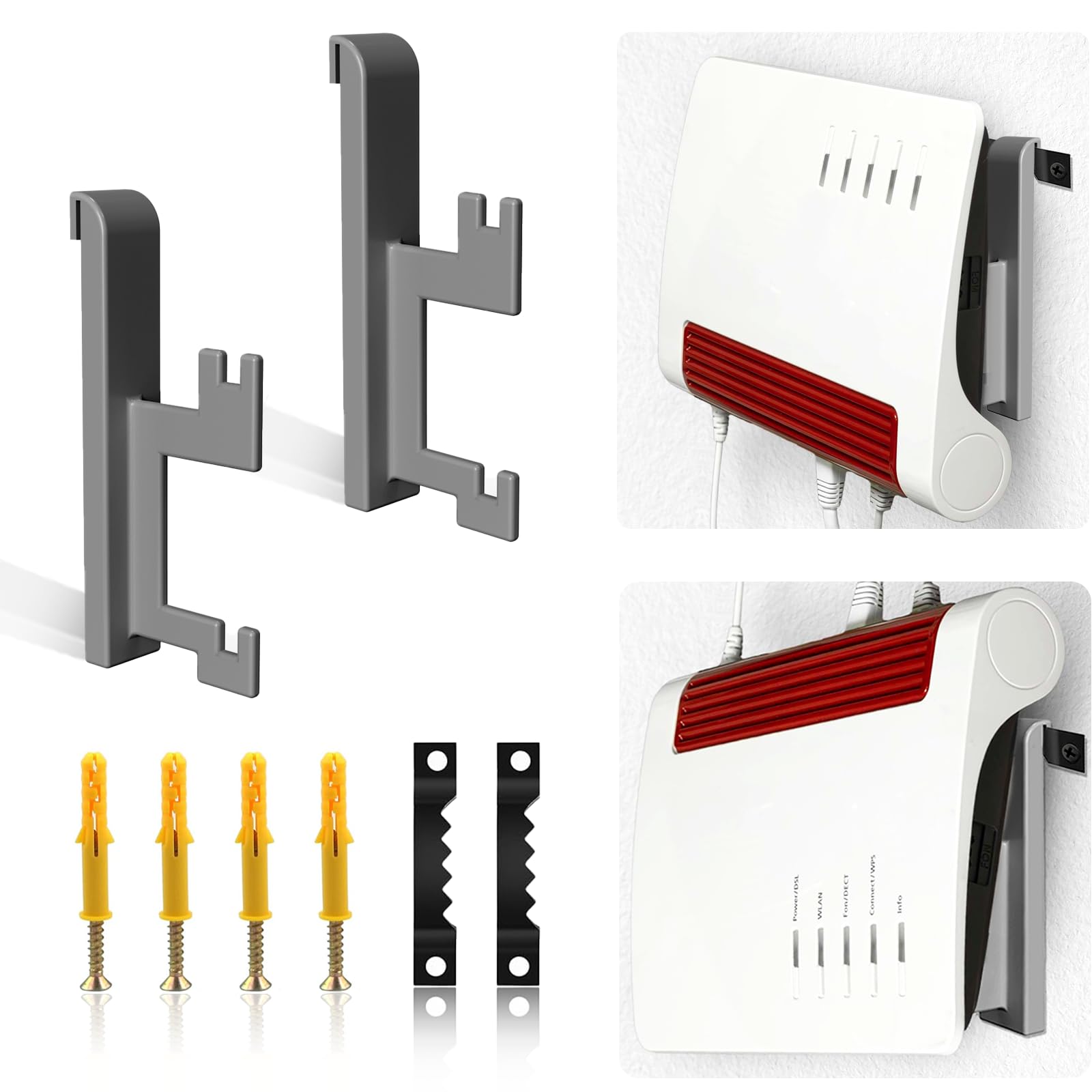 Wandhalterung für Fritzbox 7690/7590 AX/7590/7530/7510/5590/6660 Router mit Kabelmanagement, Befestigungsmaterial Schrauben und Dübel (Nicht 3D-Druck) Angebot bei HelloDeals