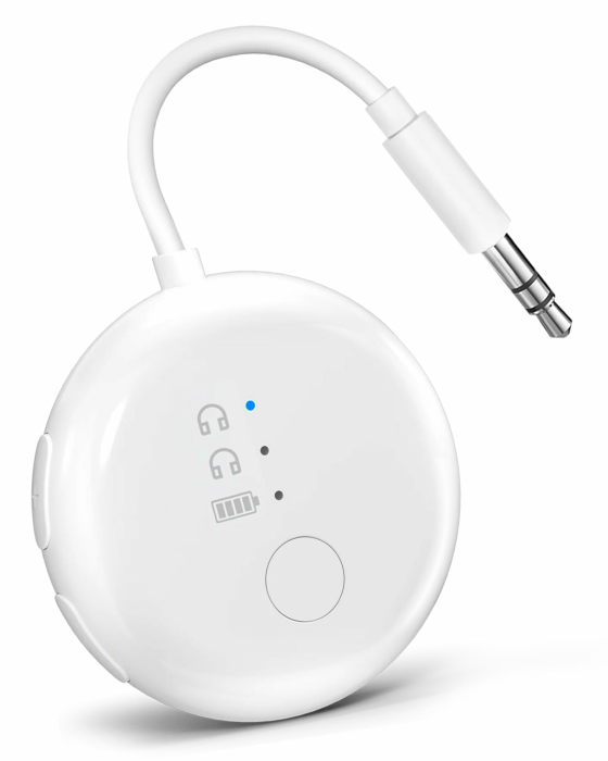 Avantree SoundJet R1 – Bluetooth Adapter Flugzeug für Kopfhörer & AirPods, aptX Adaptive, Qualcomm-Chipset, 20 Std. Akkulaufzeit, Kabelloser Audio Transmitter für Reisen - Weiß 1. Weiß Angebot bei HelloDeals