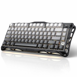 GravaStar Mercury K1 75% Mechanische Gaming-Tastatur, Exoskelett-Design Aus Aluminiumlegierung, Benutzerdefinierte Tastatur mit Hot-Swap-Sockel, Linearschalter, RGB Hintergrundbeleuchtung & Rahmen Farbverlauf Schwarz Angebot bei HelloDeals