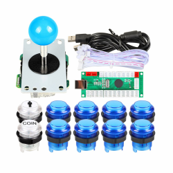EG STARTS 1 Spieler USB LED Encoder zu PC-Spiele Blaue Aufkleber Controller + 10x LED beleuchtet Tasten für Arcade Joystick DIY Kits Teile Mame Raspberry Pi Angebot bei HelloDeals