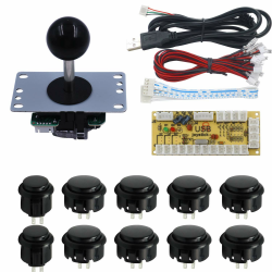 SJJX Zero Delay Arcade DIY Kit Parts USB Encoder to PC Joystick 5Pin Rocker + 10pcs Black Push Buttons 822a blac Ori Black Angebot bei HelloDeals