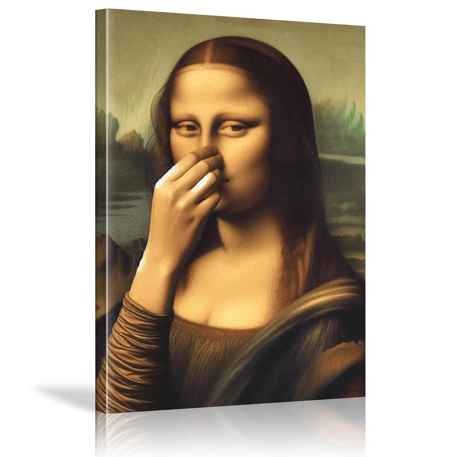 PDSYCB Mona Lisa Badezimmer Wandkunst,Toilettenhumor Lustiges Poster,Vintage Badezimmer Wandkunst,Schlechter Geruch Ironische Wanddeko für Toilette, Gäste-WC 20 x 30cm Innenrahmen Innenrahmen 20 x 30cm/8 x 12in Angebot bei HelloDeals