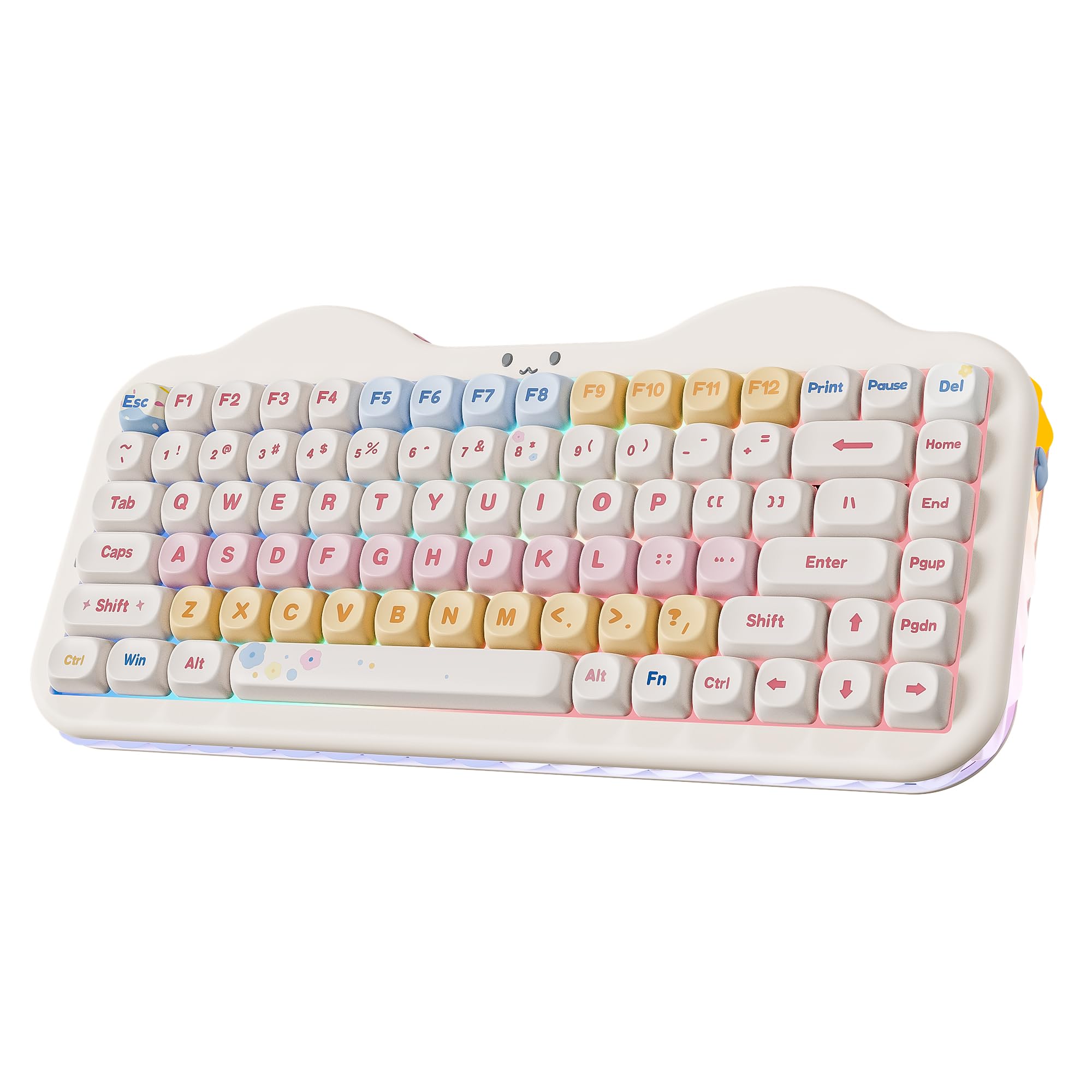 YUNZII C75 75% RGB Kabelloses Mechanisch Gaming Tastatur, BT5.0/2.4G/USB-C Creamy Tastatur Hot Swap NKRO,Niedliche Tastenkappen Gasket Mount mit Süße Kuchen für PC/Mac/Gaming (Beige, Candy Switch) Beige Candy Switch Angebot bei HelloDeals