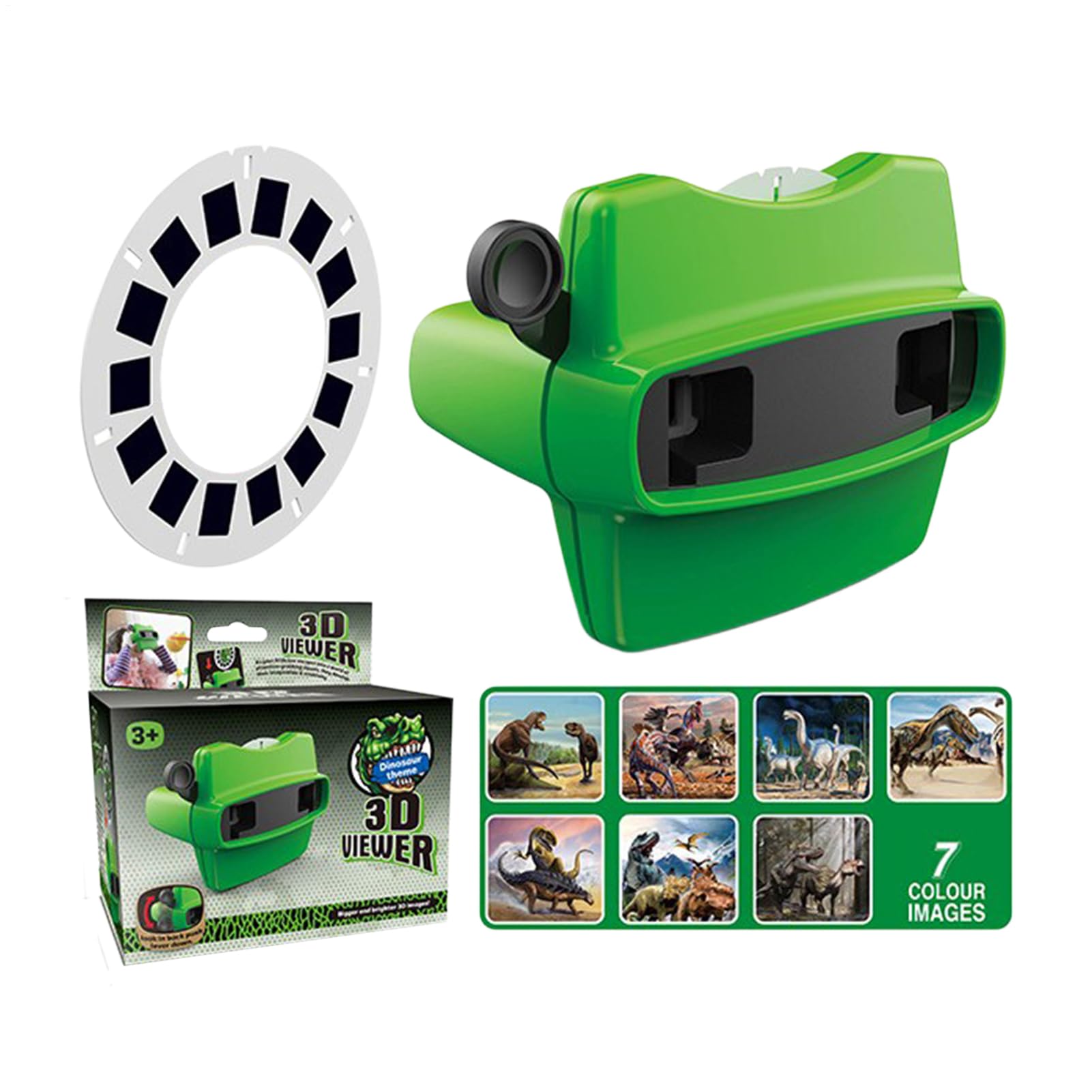 3D Viewer Für Kinder - 3D Retro Lernspielzeug | Thema Sucher Spielzeug - Für Kinder Mädchen Klassenzimmer Vorschule Zuhause Wohnzimmer Kindergarten Schlafzimmer Geburtstag Feiertag Dinosaurier-Thema Angebot bei HelloDeals