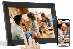 Frameo 10.1 Zoll WiFi Digitaler Bilderrahmen, 32GB Speicher Touchscreen Smart Cloud Fotorahmen, einfache Einrichtung, Auto-Drehen, Geschenk für Freunde und Familie Angebot bei HelloDeals