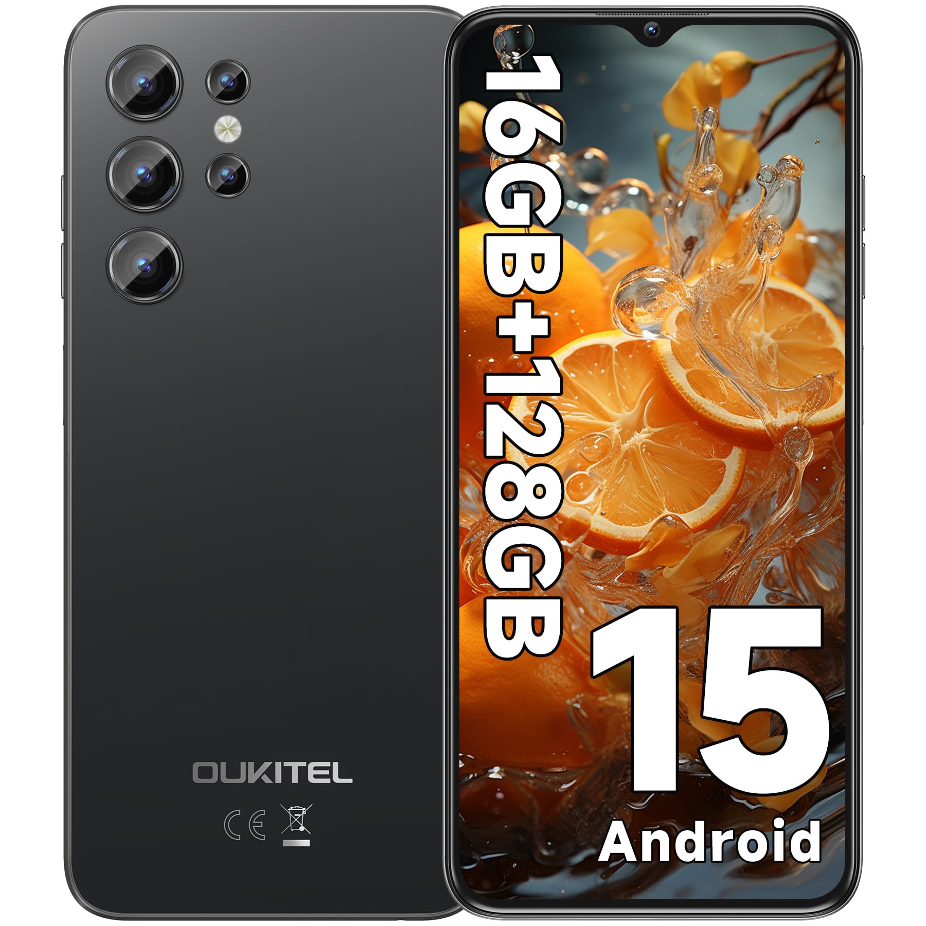OUKITEL C1 Android 15 Smartphone Ohne Vertrag, 16GB+128GB /1TB Handy Günstig, 6.52" HD+ Handy Ohne Vertrag,5150mAh Simlockfreie Handys, 13MP+5MP, Dual 4G SIM 3 Steckplatz/Fingerabdruck/OTG/3.5mm Jack Schwarz Angebot bei HelloDeals