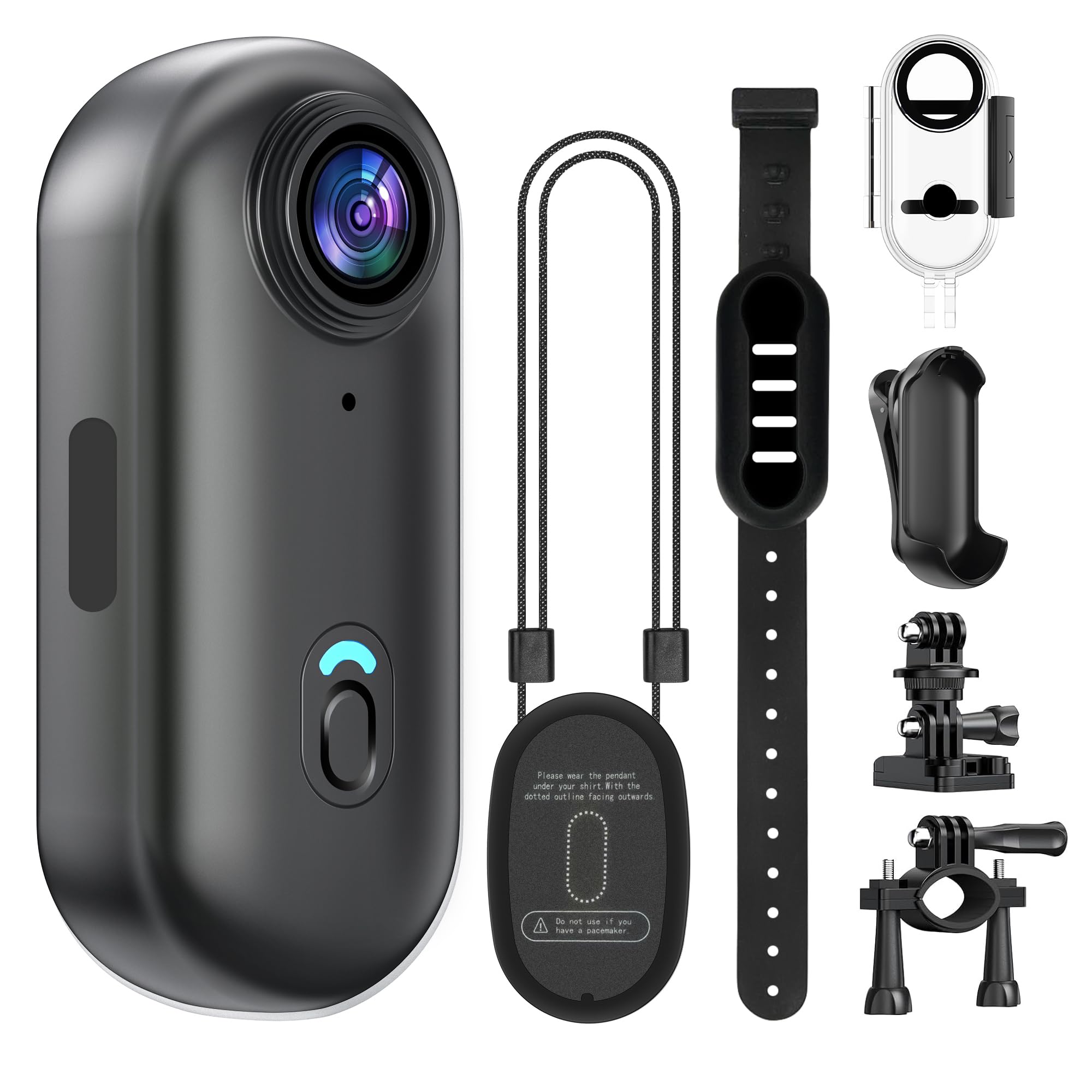 4K Mini Action Kamera mit 64 GB Karte, Wasserdicht, Daumengroße Freisprech-Aufnahme-Körperkamera, Tragbare Action Cam & Vlog Kamera für Radfahren, Tierfotografie und Vlogging, Schwarz Angebot bei HelloDeals