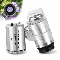 Juwelier Lupe 60X mit Licht Mini Mikroskop,Taschenmikroskop Edelsteinelupe mit LED/UV Licht Trichome Lupe Handy Mikroskop Vergrößerungsglas für Enge Arbeit, Schmuck,Münzen,Briefmarken Angebot bei HelloDeals