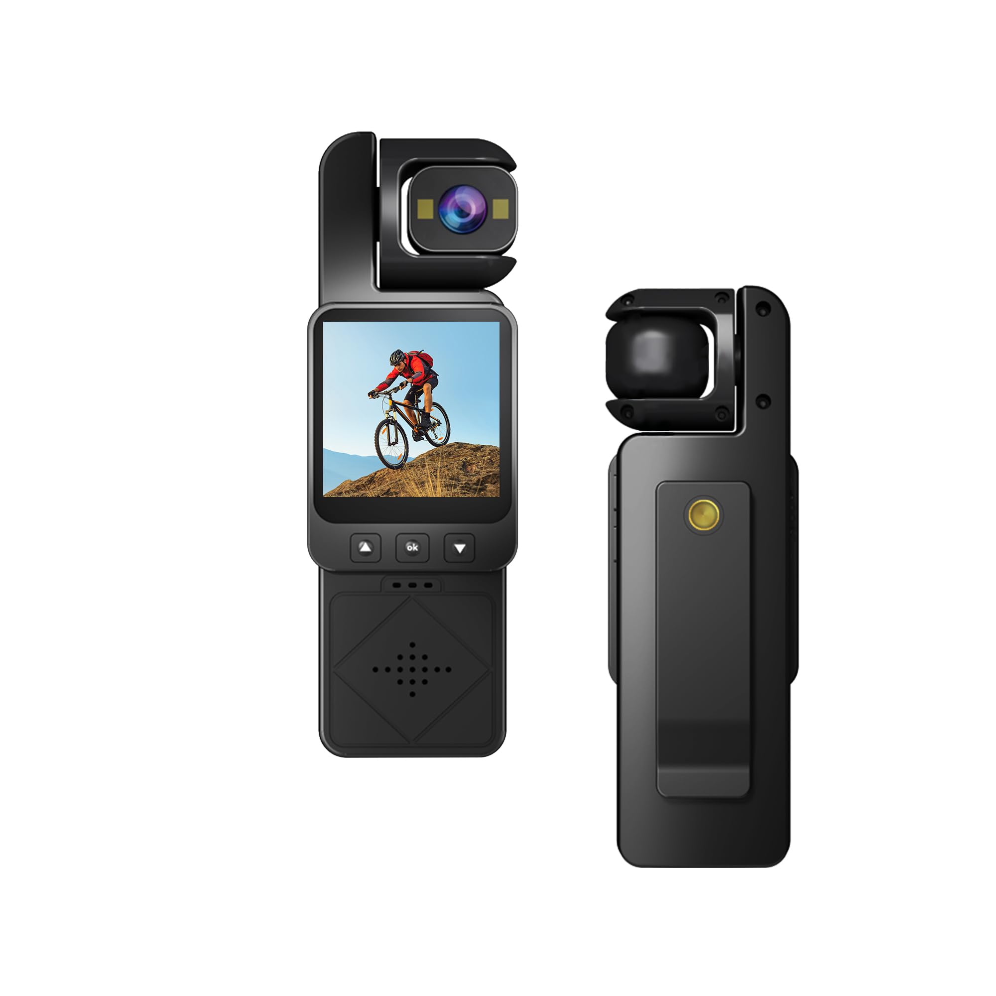 Bodycam Körperkamera 1080P Full HD Mini Tragbare Actionkamera Videokameras mit 360° Drehbarer Linse, Bewegungsstabilisierung, Pocket Vlog Kamera Für Vlogging, Sport, Outdoor Angebot bei HelloDeals