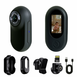 Bodycam Körperkamera Mini mit 32GB Speicherkarte, 26g Tragbare Bodycam, Mini Action Cam, Vielseitig POV Kamera für Motorrad, Fahrrad, Outdoor(Schwarz) Angebot bei HelloDeals