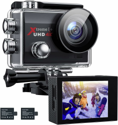 Action Kamera, 4K 20MP 40M Unterwasserkamera, 170° Weitwinkel-WLAN wasserdichte Kamera mit Akkus und Helmzubehör-Set, Action Camera Unterwasserkameras zum Schnorcheln, Sport und Tauchen 4K-20MP(with battery) Angebot bei HelloDeals