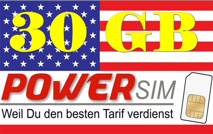 30 GB AT&T Netz USA Kanada Mexiko 30 Tage gültig Allnet Flat auch nach Deutschland vom Power SIM Shop Angebot bei HelloDeals