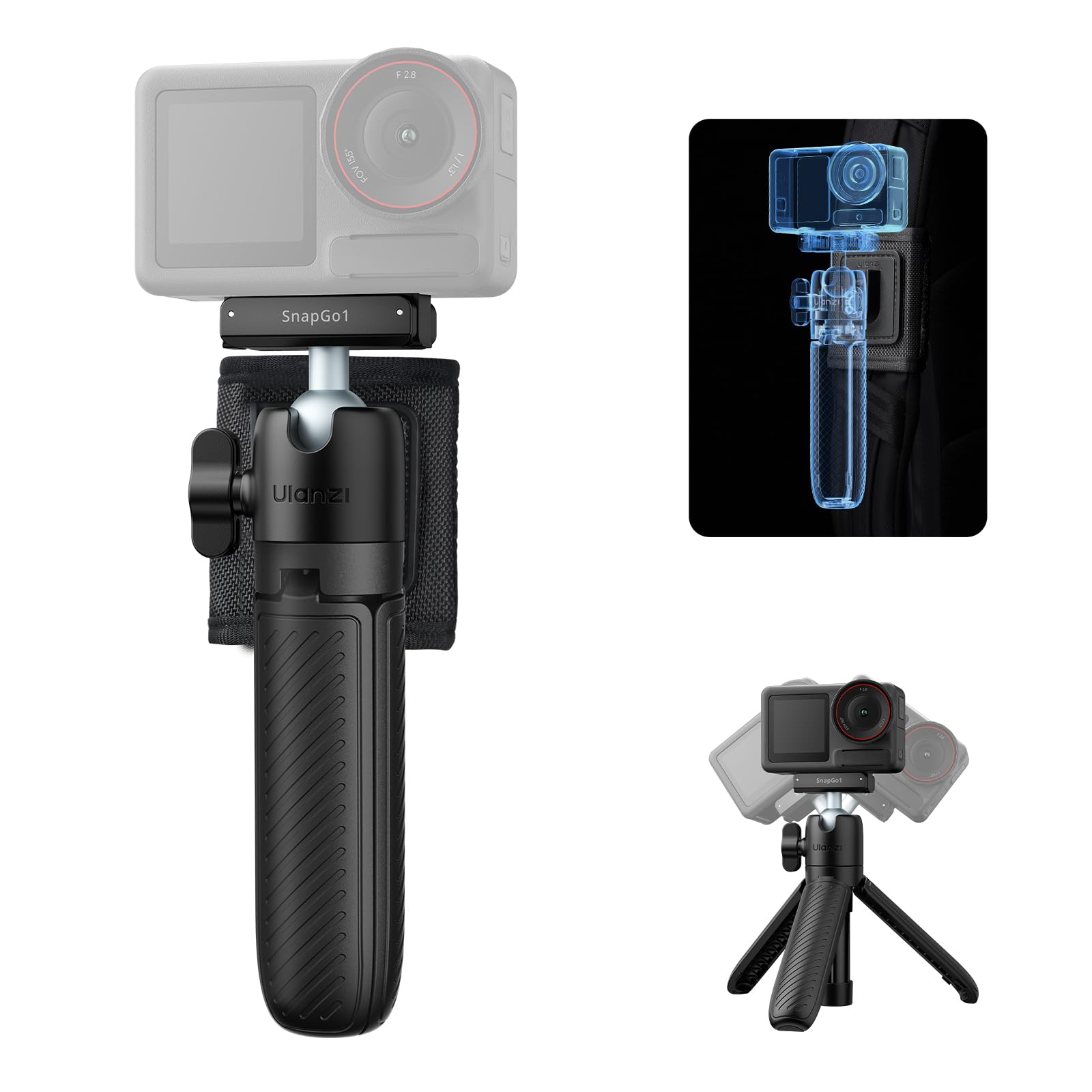 ULANZI MT66 Kleines Action Kamera Stativ, mit Rucksack-Klettverschluss, magnetischer Schnellwechsel-Adapterhalterung für DJI Osmo 360 Nano Action 5 Pro 4, Selfie-Stick/Mini-Stativ Angebot bei HelloDeals