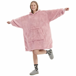 FELOVE Übergroße Hoodie Sweatshirt, Original Decke Sweatshirt, super weiche gemütliche warme komfortable Riesen-Hoodie, Geeignet Kapuzenpullover für Erwachsene, Männer, Frauen, Jugendliche A-baby Rosa Angebot bei HelloDeals