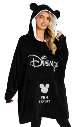 Disney Minnie Mouse Kapuzenpullover Damen Oversize Hoodie Decke mit Ärmeln Sherpa Pullover mit Kapuze Damen Teens Weiche und Warme Geschenk Idee Einheitsgröße Schwarz Angebot bei HelloDeals