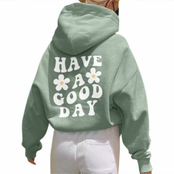 Onsoyours Damen Rückendruck Letter Print Hoodie Sweatshirt mit Kapuze Langarm 90er Y2K E-Girl Pullover Oversize Vintage Kapuzenpullover Harajuku Streetwear S B Grün Angebot bei HelloDeals