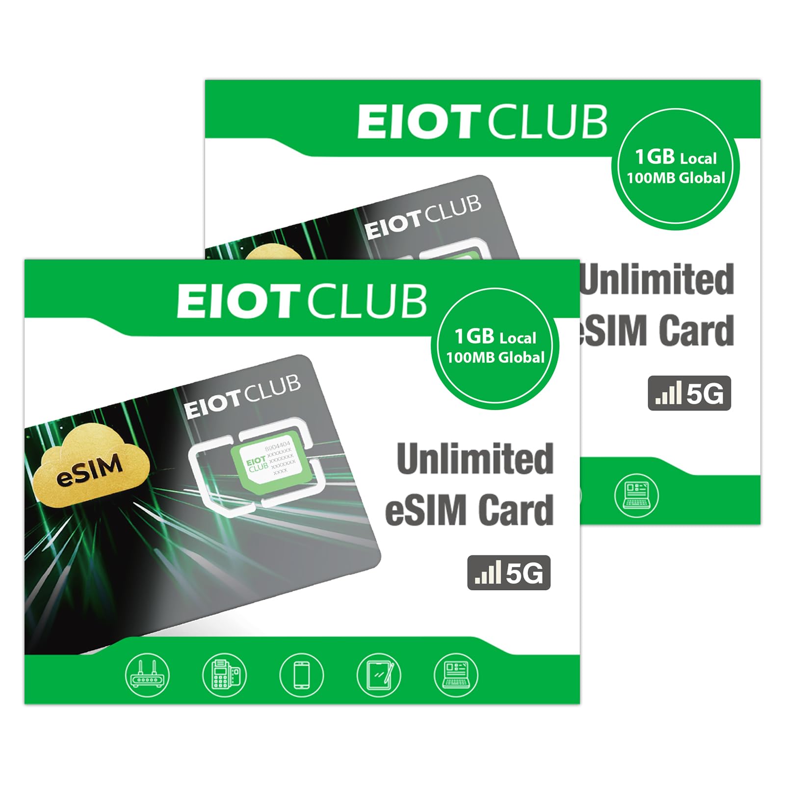 EIOTCLUB Physische eSIM-Karte für Android – Macht Android-Smartphones eSIM-fähig, Unbegrenzte eSIM-Profil-Downloads, Daten-Roaming in Europa, UK, USA & 200+ Ländern, 2er-Pack Angebot bei HelloDeals