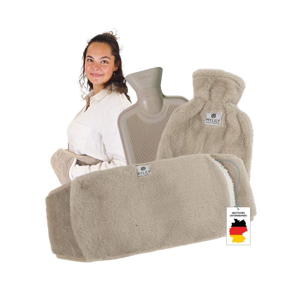 MYLILY | Perioden Wärmegürtel | Wärmflasche mit Bezug flauschig | Wärmflaschen Gürtel | Wärmegürtel Rücken und Periode Beige Angebot bei HelloDeals