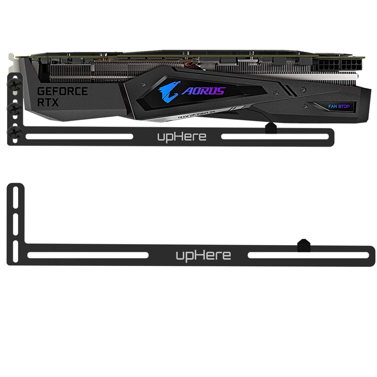 upHere Grafikkarte GPU Brace Support-Videokarte Sehnenhalter/Holster-Halterung, eloxiertes Luft- und Raumfahrt-Aluminium, Einzel- Oder Doppelsteckplatzkarten (Schwarz),GL05 Angebot bei HelloDeals