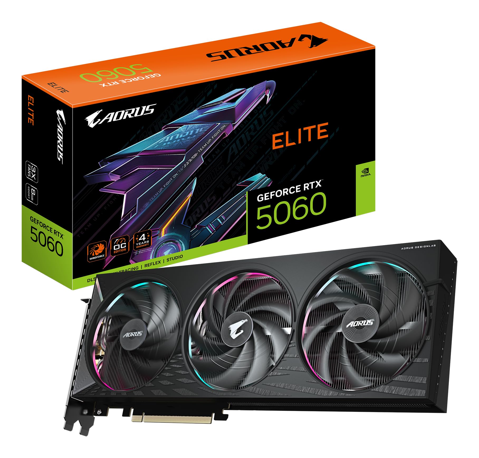 Gigabyte AORUS GeForce RTX 5060 Elite 8G Grafikkarte - 8GB GDDR7, 128bit, PCI-E 5.0, 2722 MHz Kerntakt, 3 x DisplayPort, 1 x HDMI, GV-N5060AORUS E-8GD Full-Height/Full-Length (FH/FL) Angebot bei HelloDeals
