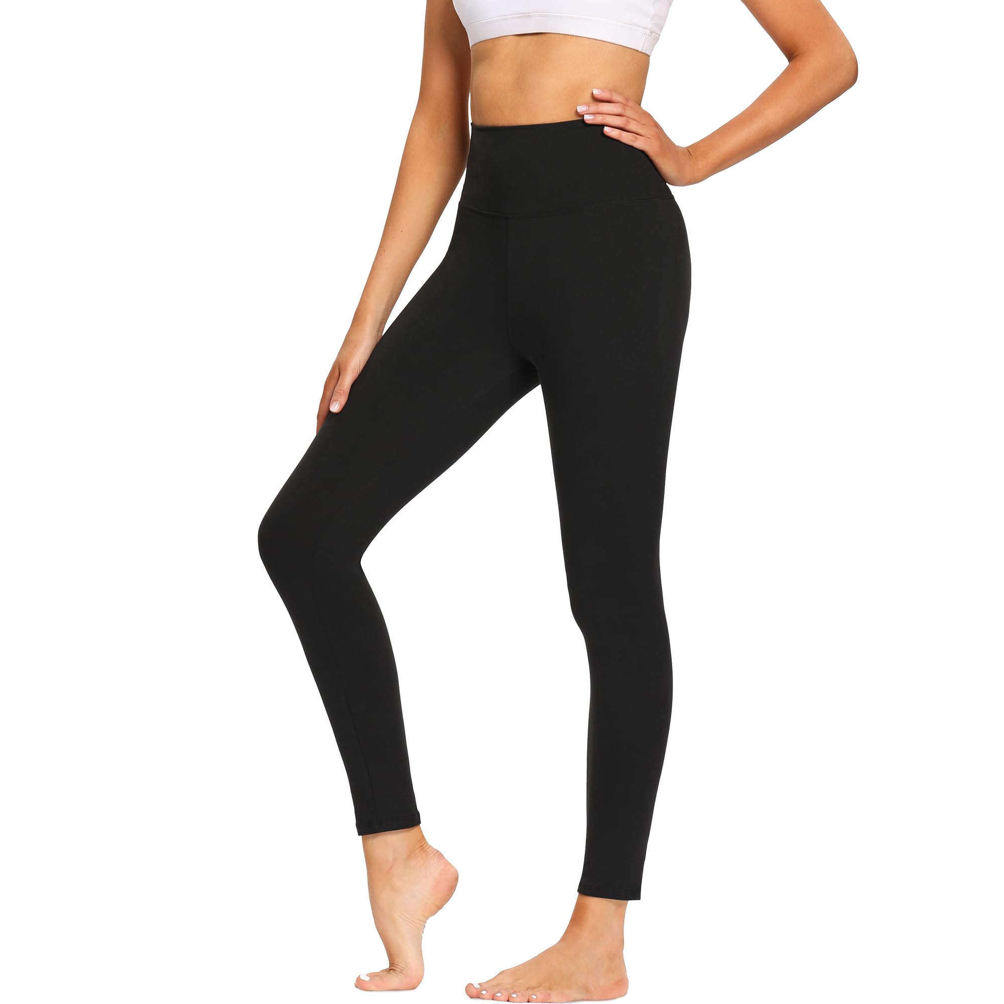FOTOCITI Leggings Damen High Waist Elastische Sportleggins Fitnesshose Blickdicht Schwarze Laufhose Sporthose für Gym Yoga 01 - Schwarz S-M Angebot bei HelloDeals