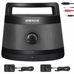 SIMOLIO Funklautsprecher für Fernseher Kabellos, 2.4GHz Tragbarer TV Lautsprecher für Senioren, Perfekter Ersatz für Kinnkopfhörer, Optisch, RCA, 3.5 AUX Verbindung, mit Kopfhörer & 2 Adapter SM-621D Angebot bei HelloDeals