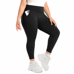 SINOPHANT Leggings Damen High Waist, Blickdicht Schwarze Leggings Große Größen mit Taschen Damen 3XL 1 Packung Schwarz Angebot bei HelloDeals