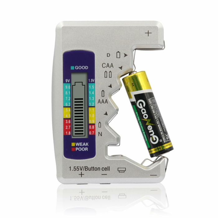 Batterietester, Batterie Testgerät, Digitaler Batterieprüfer mit LCD Display ohne Laden, Kleines Haushalts Batterieprüfgerät für 1.5V Batterie((AA AAA C D N Knopfbatterie), 9V Batterie, 6F22 Angebot bei HelloDeals