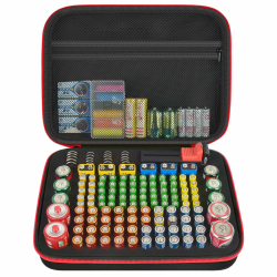 Batterie Aufbewahrungsbox Box, Batteriekasten Koffer mit Batterietester BT-168, Batterie Organizer Hält 136+ Batterien AA AAA C D Cell 9V 3V Lithium - Schwarz (Nur Fall) Medium Schwarz Angebot bei HelloDeals