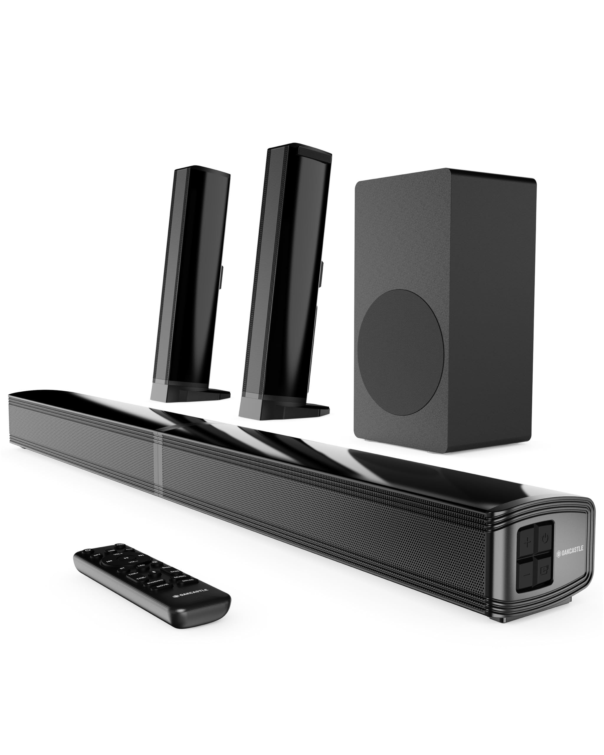 Oakcastle SB80 Xtra Soundbar für TV Geräte | 200W 2.1 Soundbar mit Subwoofer | 2-in-1-Abnehmbare Heimkino Soundsystem | Bluetooth Lautsprecher für Fernseher mit HDMI ARC | Inklusive Wandmontagesatz Angebot bei HelloDeals