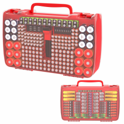 269 Batterien Batteriebox mit Batterietester, Double-Sided Batterie Aufbewahrungsbox, Tasche Hält AA AAA 4A C D Cell 9V 3V Lithium LR44 CR2 CR123 (Rot) Angebot bei HelloDeals