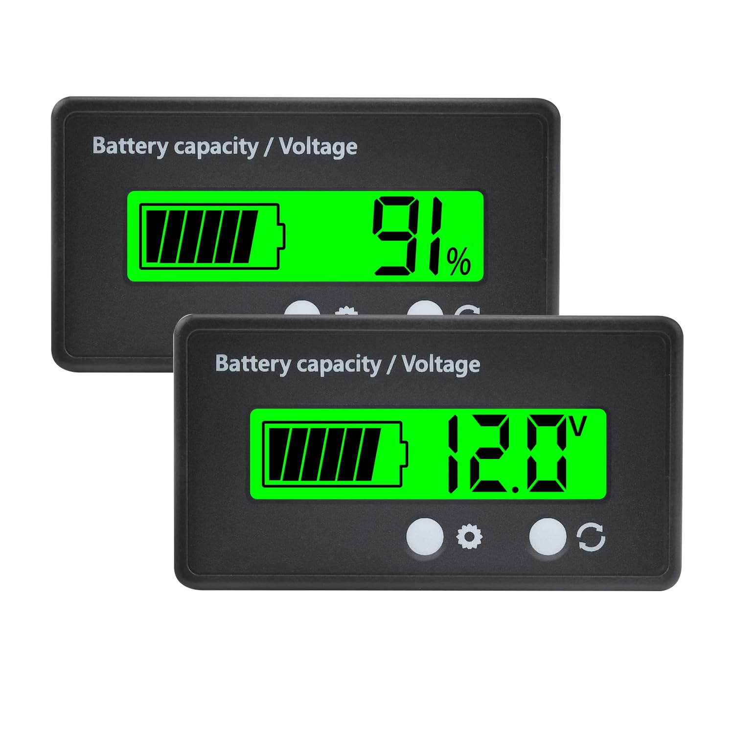 Batteriekapazität Spannung Meter mit Alarm DC 12V 24V 36V 48V 72V Batteriewächter Blei-Säure und Lithium Ion Batterietester (Grünes Licht) 7-100V Angebot bei HelloDeals