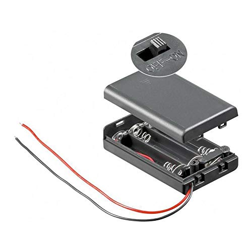 PerfectHD Batteriehalter - AAA Batteriefach - 3X AAA Mignon - mit EIN- und Ausschalter - 1 Stück - schwarz 1 Stück 3x AAA Angebot bei HelloDeals