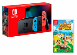 Nintendo Switch V2 32Gb Neon-Rot/Neon-Blau [neues model] + Animal Crossing: New Horizons Angebot bei HelloDeals