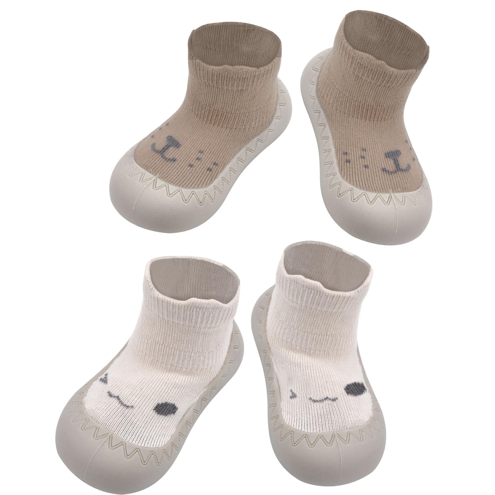 HENGBIRD 2 Paar Baby Sockenschuhe rutschfeste Niedlicher Cartoon Weicher Stricken Babybodenschuhe Krabbelsocken Baby Barfußschuhe Kinderschuhe für Baby Mädchen Junge Angebot bei HelloDeals