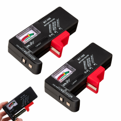 2 Stück Batterietester, Batterie Testgerät BT-168, Battery Tester für AA AAA C D 9V 1,5V Knopfzellen, Kompakt & Praktisch, Batteriezustand prüfen für Standard- und wiederaufladbare Haushaltsbatterien Angebot bei HelloDeals