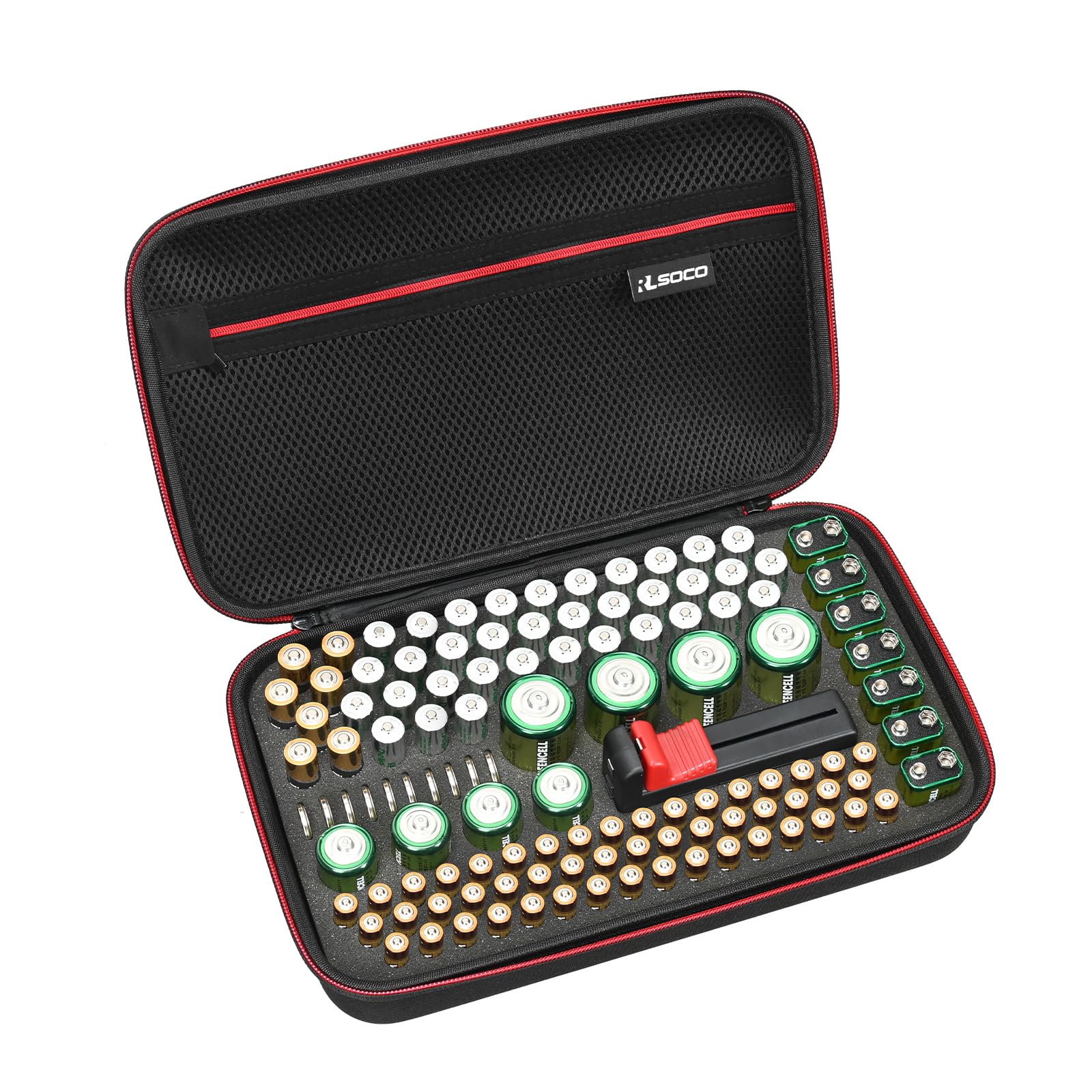 RLSOCO Batterie Organizer Tasche-Taschenhalter für Harte Aufbewahrungsboxen -Hält 120+ Batterien AA AAA C D 9V BT-168 (Batterien und Batterietester sind nicht enthalten) Angebot bei HelloDeals